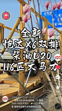 全新愷達(dá)X6柴油雙排，德威D20-116匹大馬力。